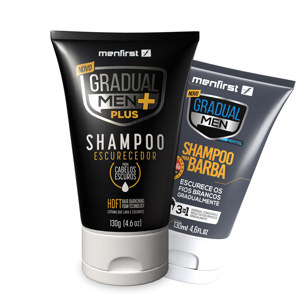 1 Gradual Men PLUS Menfirst + 1 Shampoo Barba Escurecedor