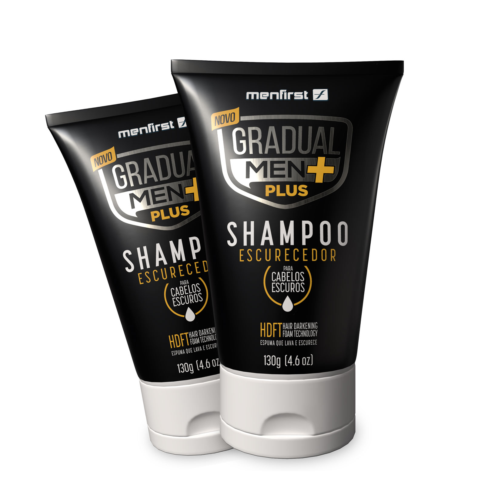 2x Shampoo Escurecedor de Cabelo Gradual Men PLUS + Potente - Total 2 Produtos