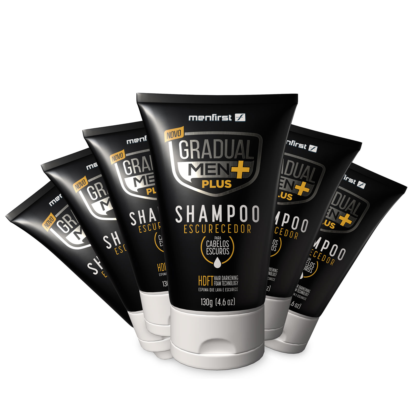 6x Shampoo Escurecedor de Cabelo Gradual Men PLUS + Potente - Total 6 Produtos