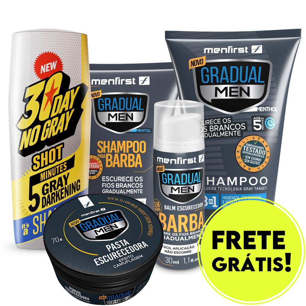 Combo 1 Sh Black + 1 30 Day + 1 Sh Barba + 1 Balm + Pasta - Total 5 Produtos