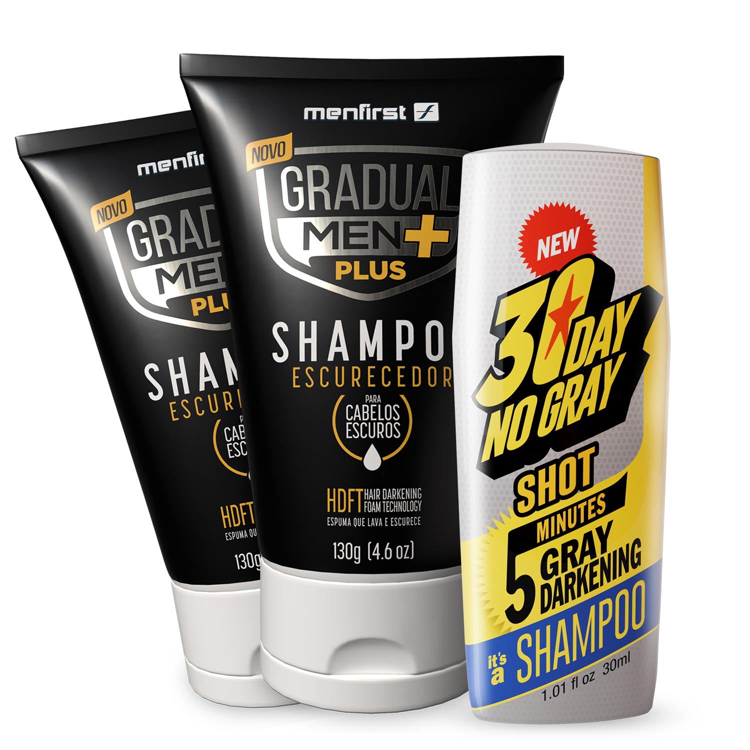 Combo 30 Day No Gray + 2 Gradual Men Plus Shampoo  - MenFirst