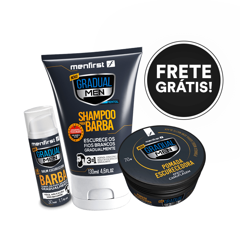 Gradual Men Barba - Escurecimento de Barba Branca - Total 3 Produtos