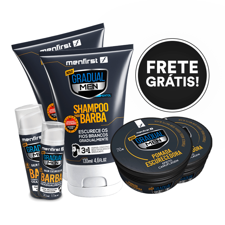 Gradual Men Barba (2x) - Escurecimento de Barba Branca - Total 6 Produtos