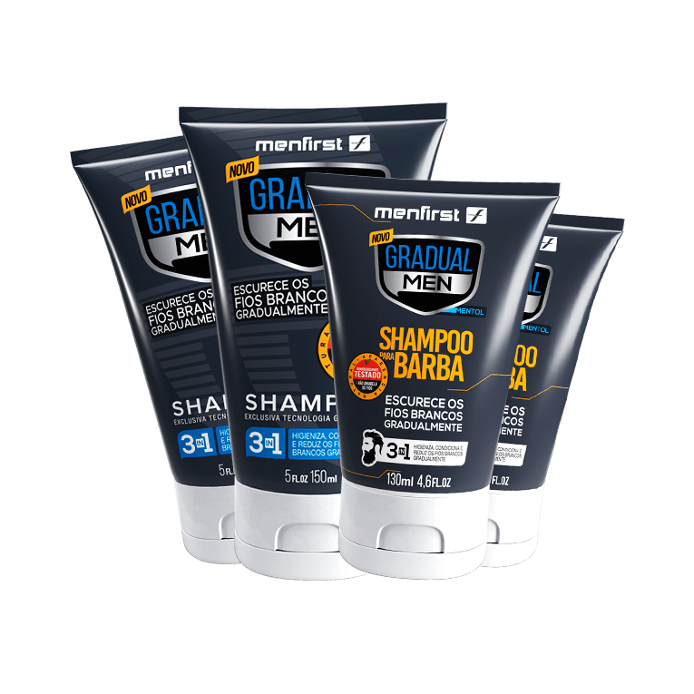 Combo Shampoo Gradual Men (2x) - Total 4 Produtos  - MenFirst