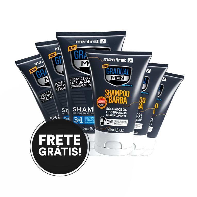 Combo Shampoo Gradual Men (3x) - Escurecimento gradual de cabelos Brancos - Total 6 Produtos
