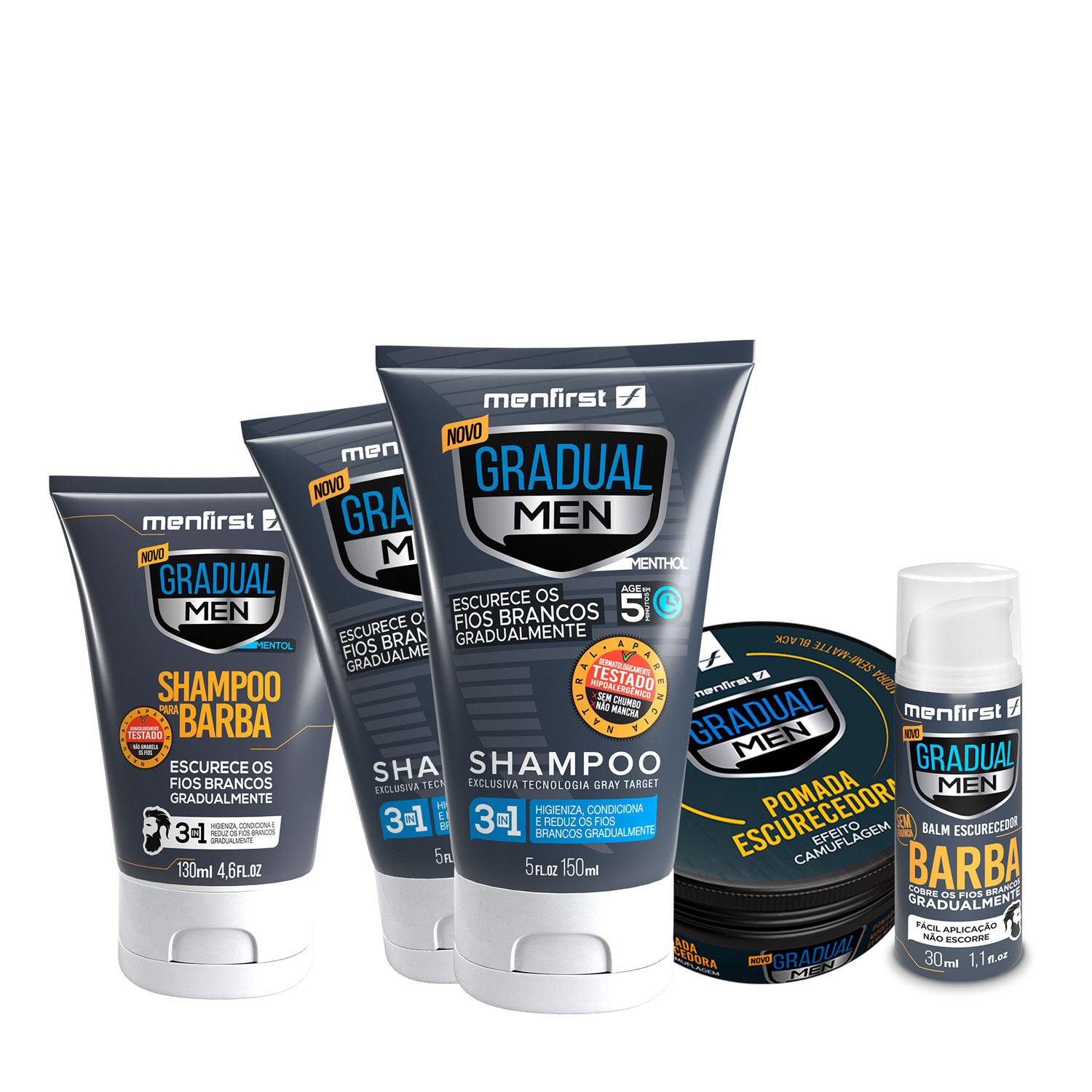 Kit Pai Barba, Cabelo e Bigode | Tons Escuros