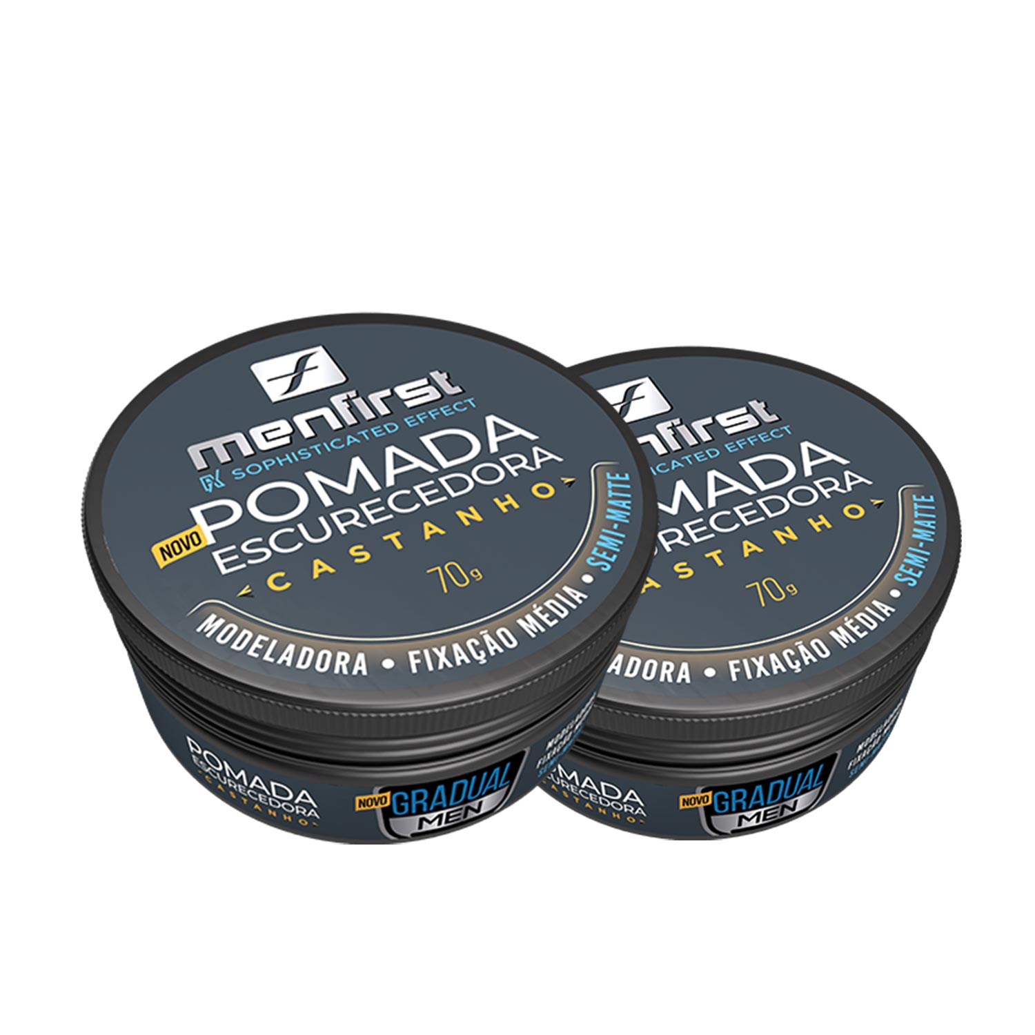 Pomada Escurecedora de Cabelos Brancos e Barba | CASTANHO | 2x | Menfirst  - Total 2 Produtos  - MenFirst