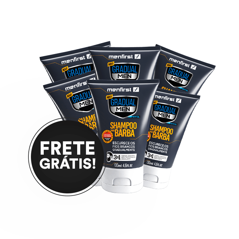 Shampoo Gradual Men Barba (6x)  - Total 6 Produtos
