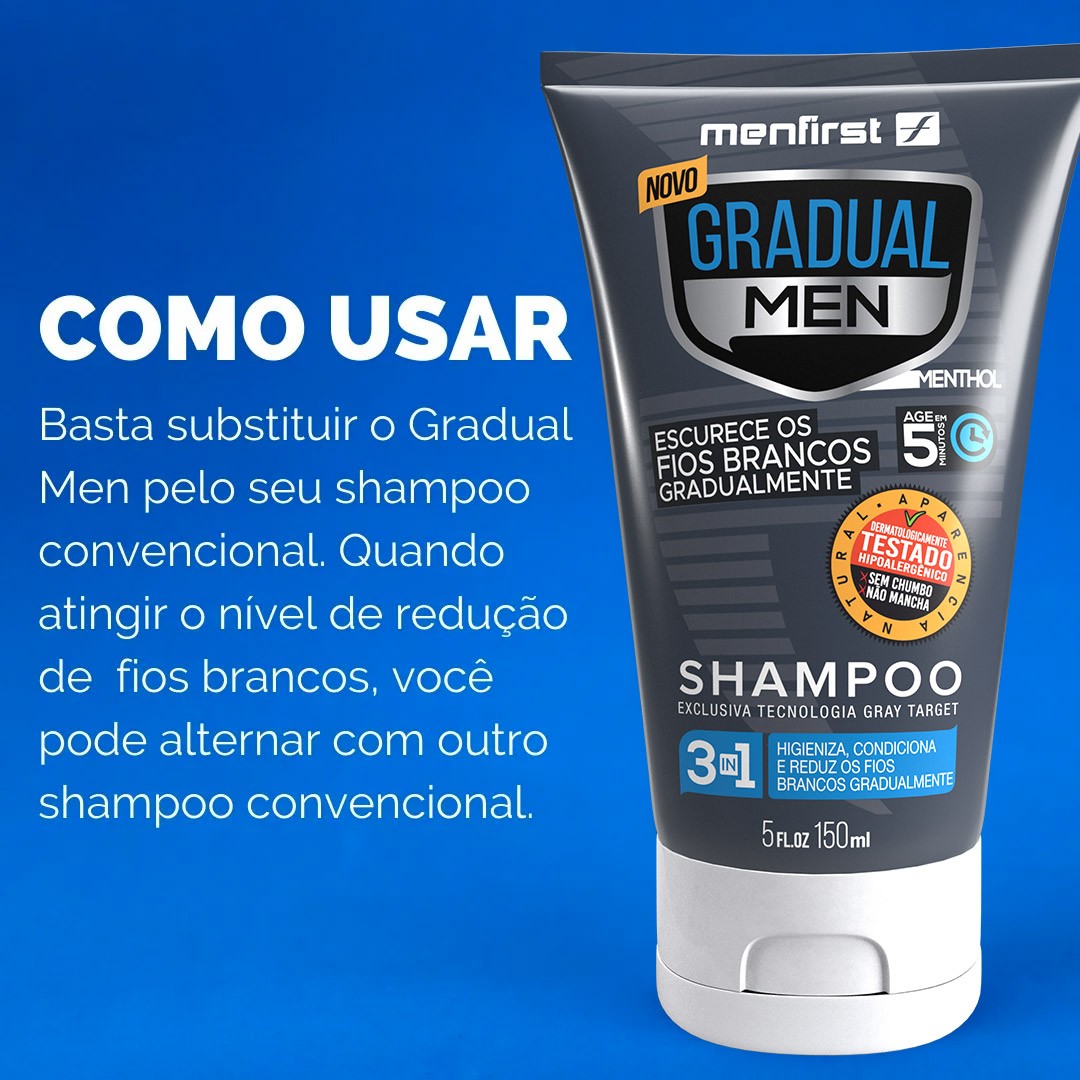 Shampoo Escurecedor masculino de Cabelo Gradual Men Menfirst (2x)  - MenFirst