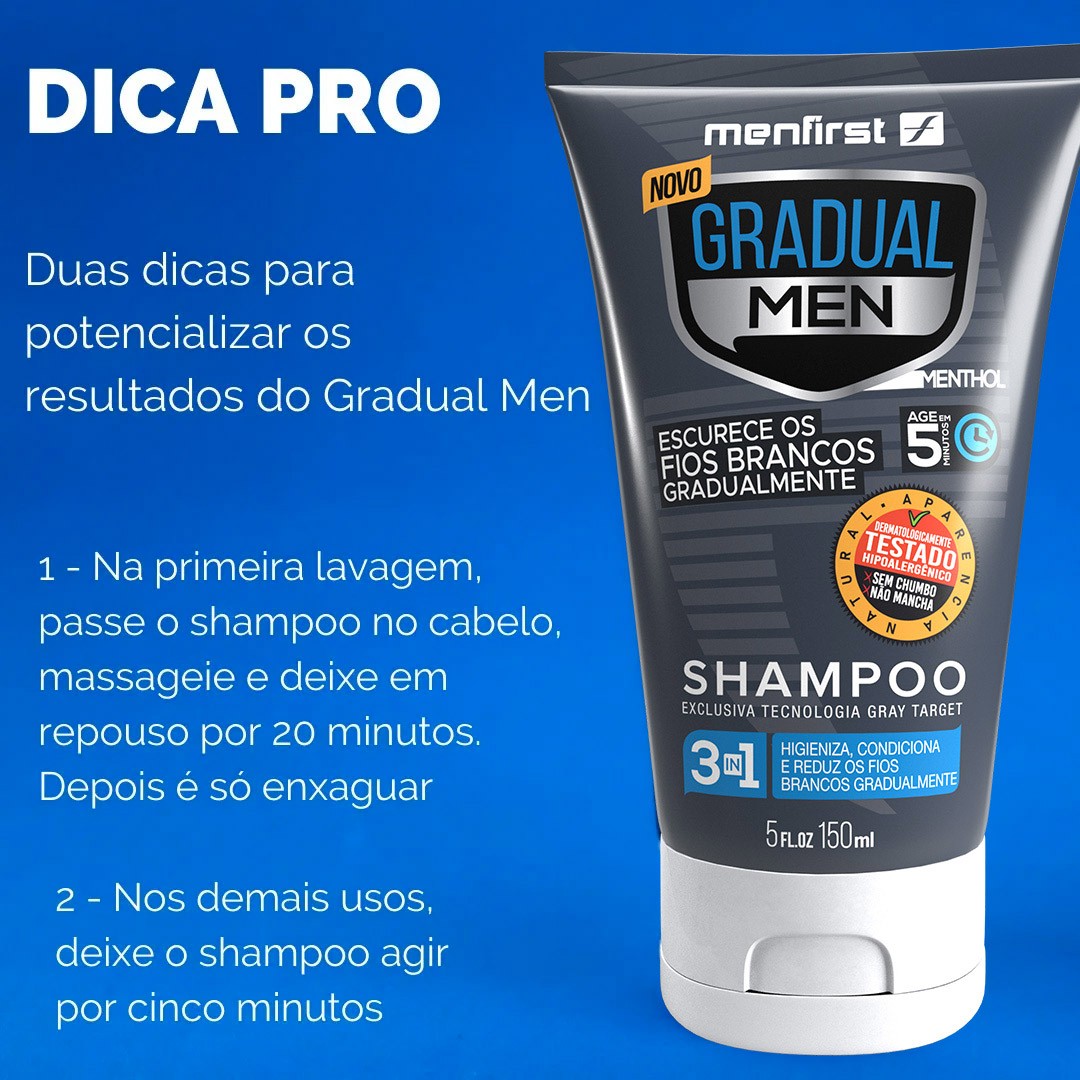 Shampoo Escurecedor masculino de Cabelo Gradual Men Menfirst (2x)  - MenFirst
