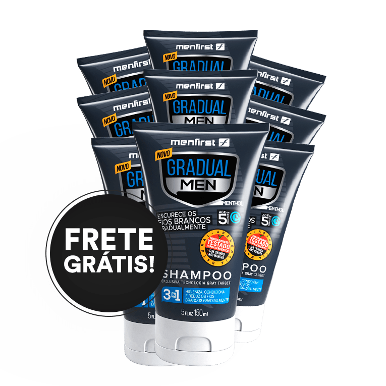 Shampoo Gradual Men Cabelo (9x)  - Total 9 Produtos